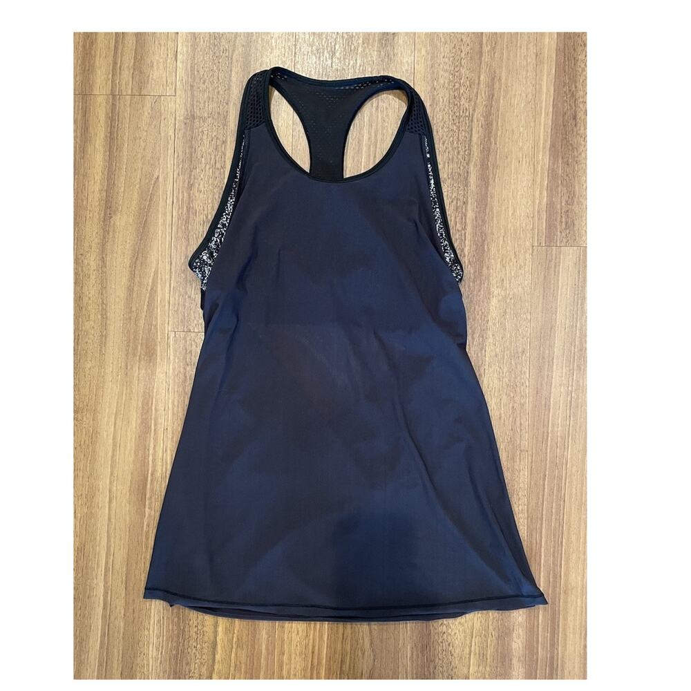 Lululemon Athletica Women's Black Racerback Mesh Tank Top S/M Polyester
